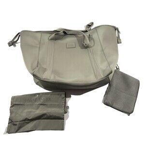 Dagne Dover Landon Grey Neoprene Carryall Duffle Bag Weekend Travel Carry-On